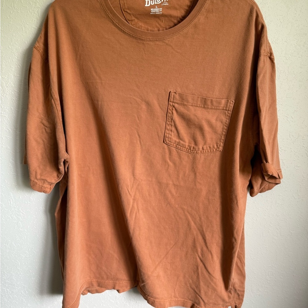 Men’s L Orange Duluth Short Sleeve Outdoor Workmen’s Pocket Shirt